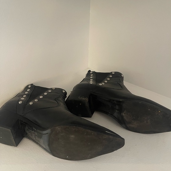 Marc Fisher Leather Studded Ankle Boots - Picture 3 of 4